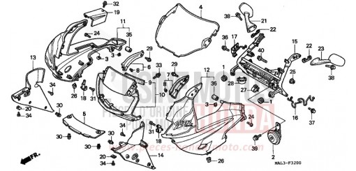 PANNEAU SUPERIEUR CBR600FW de 1998